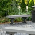 Masonways 48'' x 17'' x 17'' Gray Plastic Backless Dura-Bench with Black Legs 600DURA140GR